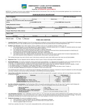 emerloan|EMERGENCY LOAN (ACTIVE MEMBER) APPLICATION FORM.
